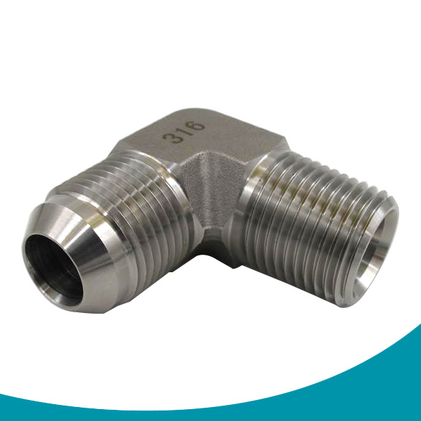 male jic to male pipe 90 elbow stainless steel forged pipe fittings